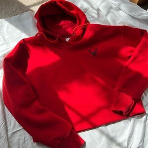 Vibrant Red Pullover Sweatshirt Hoodie